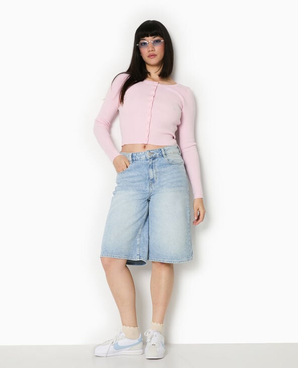 pimkie T-shirt gilet en maille côtelée - Rose clair