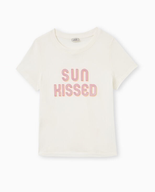 Pimkie T-shirt Manches Courtes Avec Print - Écru