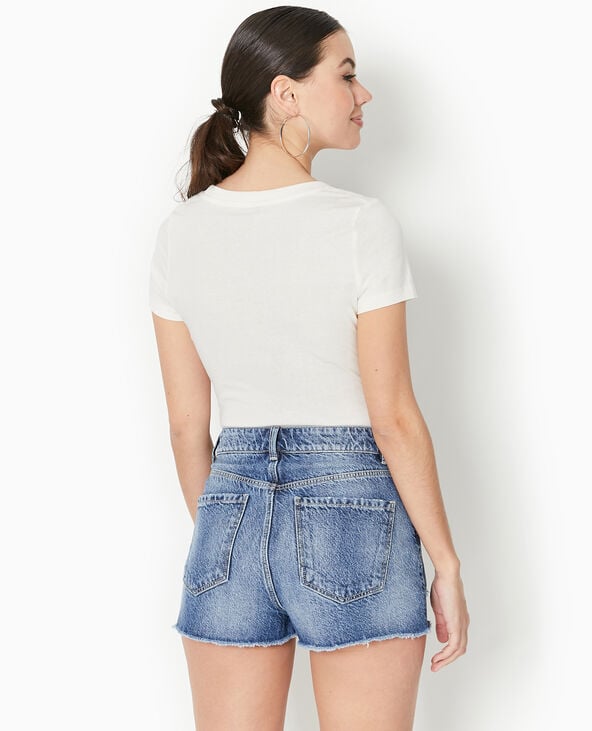 Pimkie T-shirt Manches Courtes Avec Print - Écru