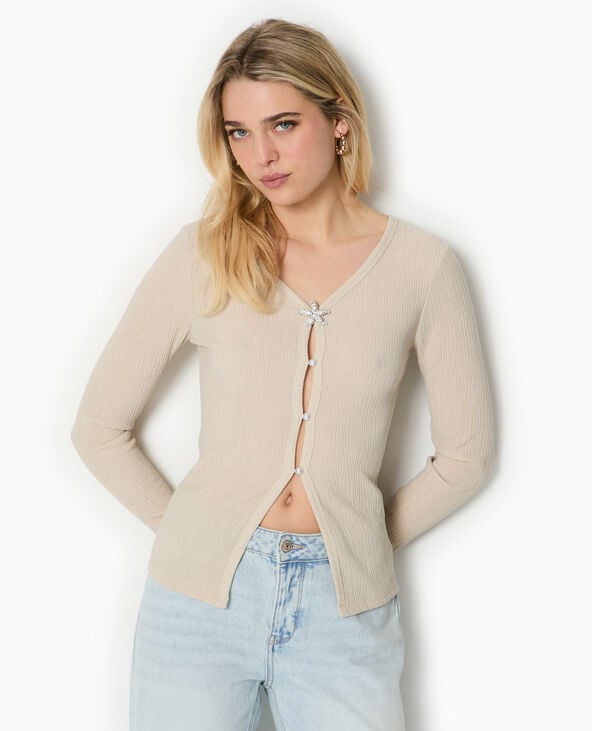 Pimkie T-shirt Manches Longues Effet Gilet - Beige