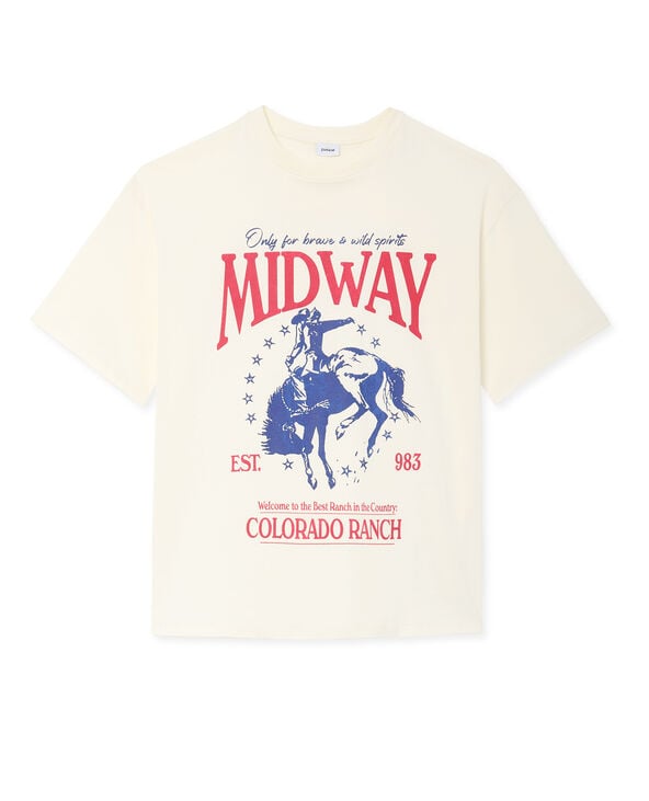 Pimkie T-shirt Oversize Avec Print Devant - Blanc