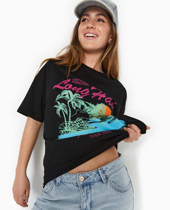 Pimkie T-shirt Oversize Avec Print Devant - Noir