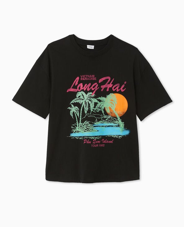 Pimkie T-shirt Oversize Avec Print Devant - Noir