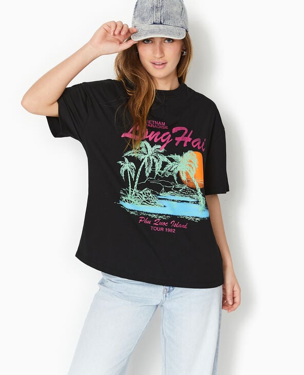 Pimkie T-shirt Oversize Avec Print Devant - Noir