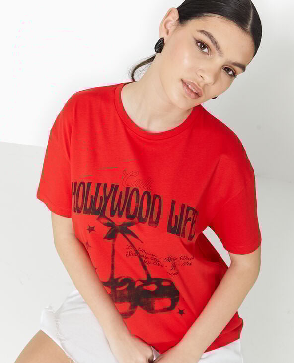 Pimkie T-shirt Oversize Avec Print - Rouge