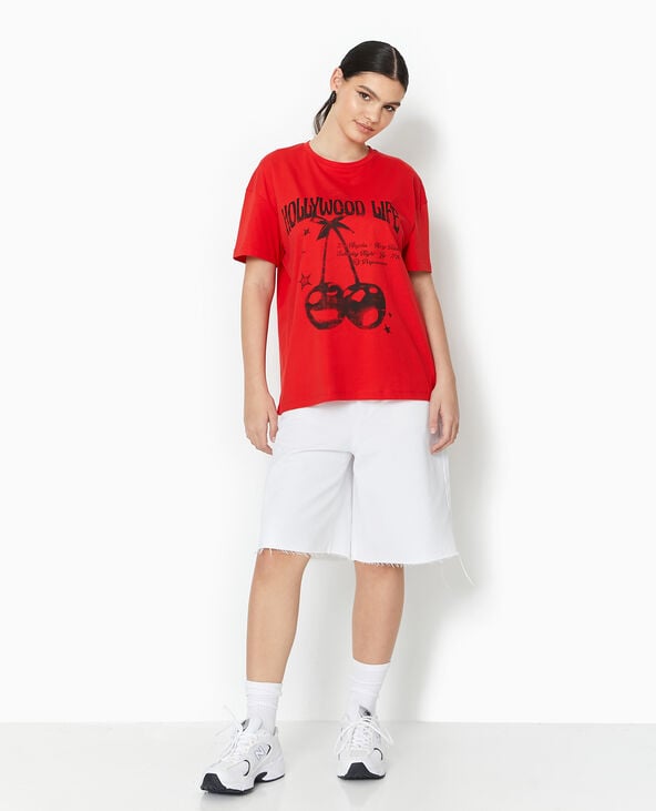 Pimkie T-shirt Oversize Avec Print - Rouge