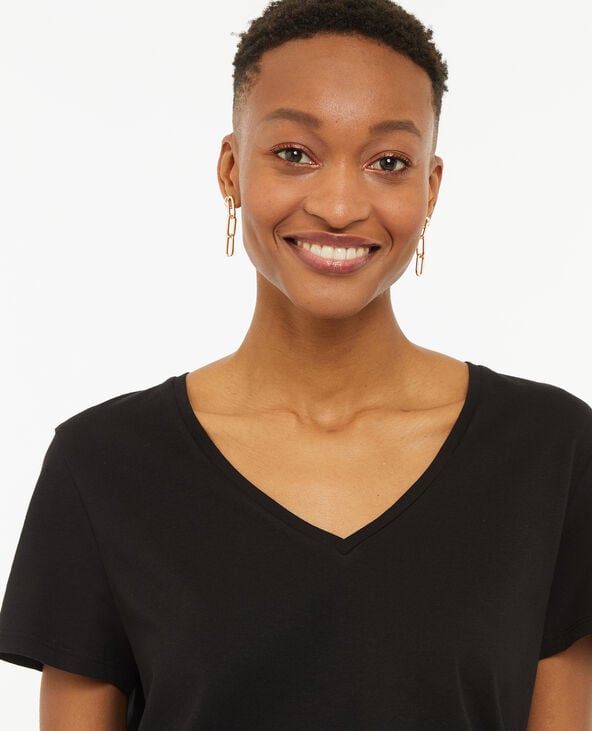 pimkie T-shirt oversize col V - Noir