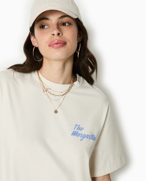 Pimkie T-shirt Oversize Print MARGARITA - Blanc