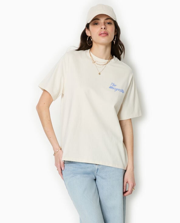 Pimkie T-shirt Oversize Print MARGARITA - Blanc