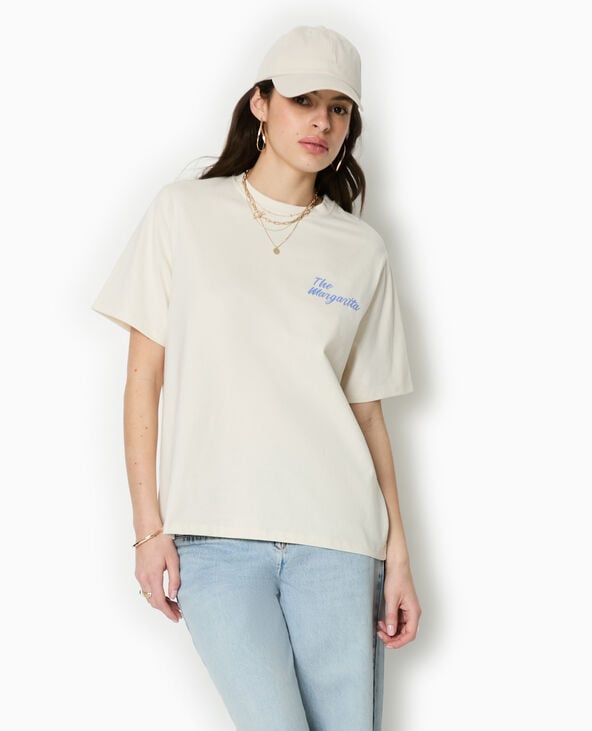 pimkie T-shirt oversize print MARGARITA - Blanc