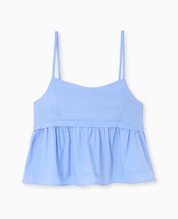 Pimkie Top à Bretelles Avec Volant - Bleu