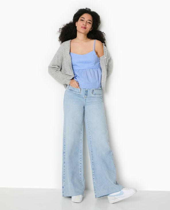 pimkie Top à bretelles avec volant - Bleu