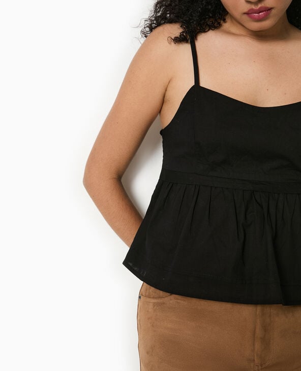 Pimkie Top à Bretelles Avec Volant - Noir
