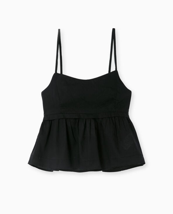 Pimkie Top à Bretelles Avec Volant - Noir