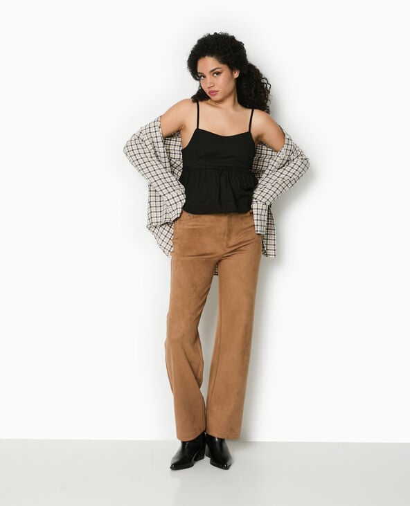 Pimkie Top à Bretelles Avec Volant - Noir