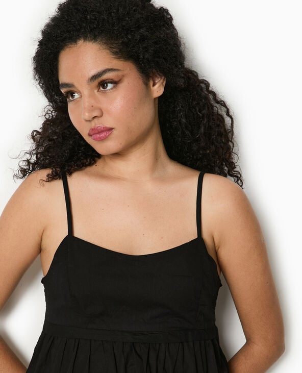 pimkie Top à bretelles avec volant - Noir