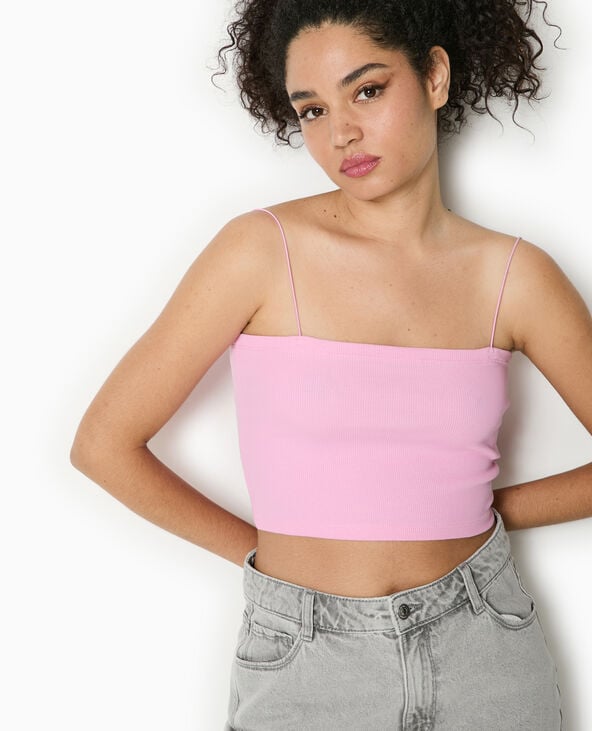 Pimkie Top Bandeau Court Avec Bretelles Fines - Rose