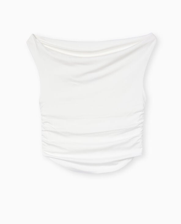 Pimkie Top Bénitier Avec Fronces Côtés - Blanc