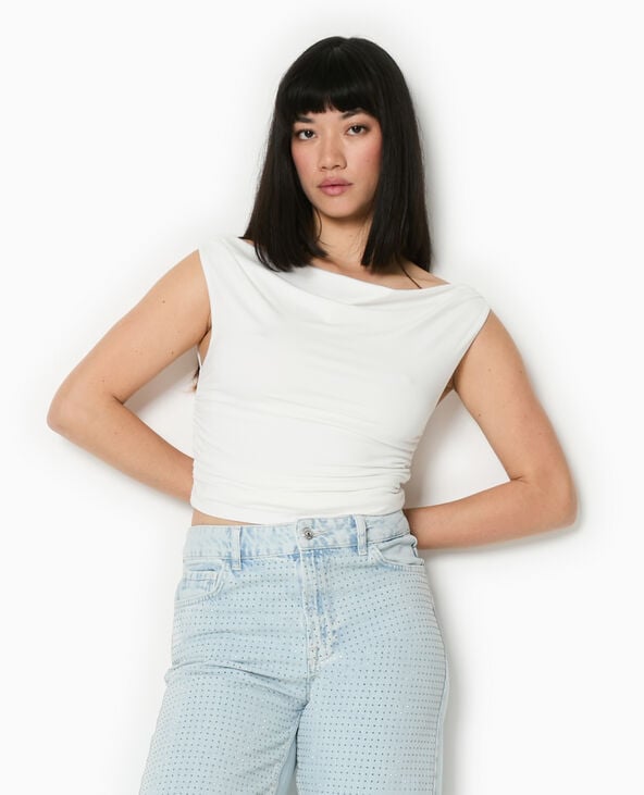 Pimkie Top Bénitier Avec Fronces Côtés - Blanc