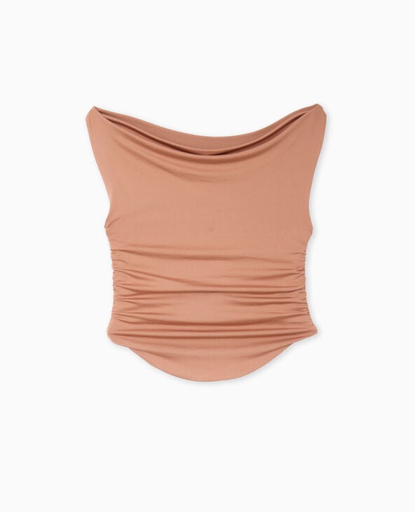 Pimkie Top Bénitier Avec Fronces Côtés - Marron