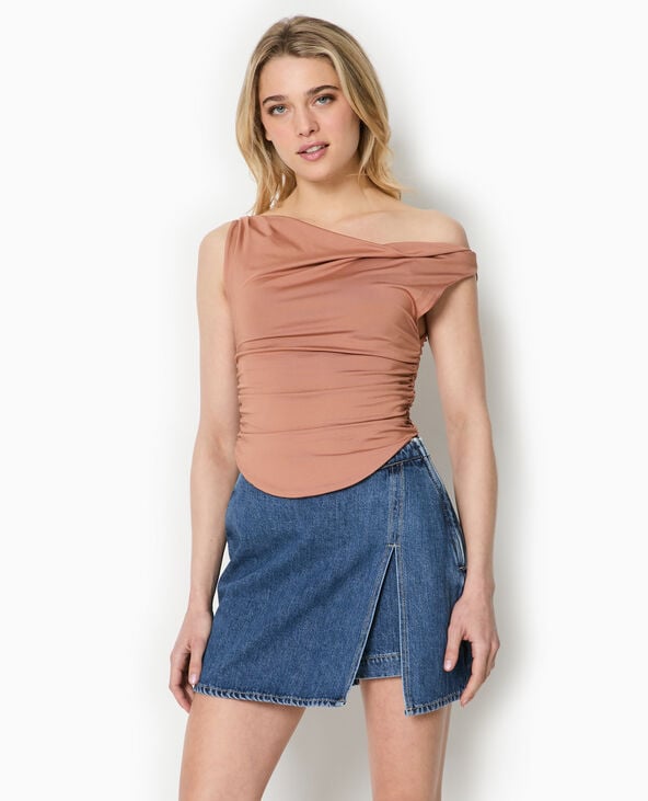 Pimkie Top Bénitier Avec Fronces Côtés - Marron
