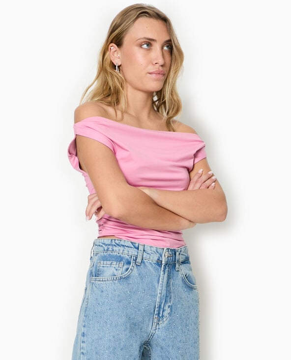 Pimkie Top Bénitier Avec Fronces Côtés - Rose