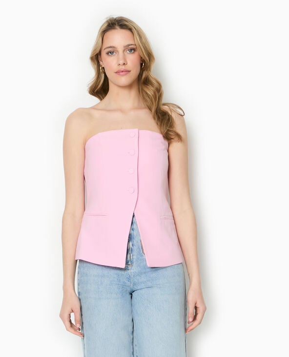 Pimkie Top Bustier Avec Boutons - Rose
