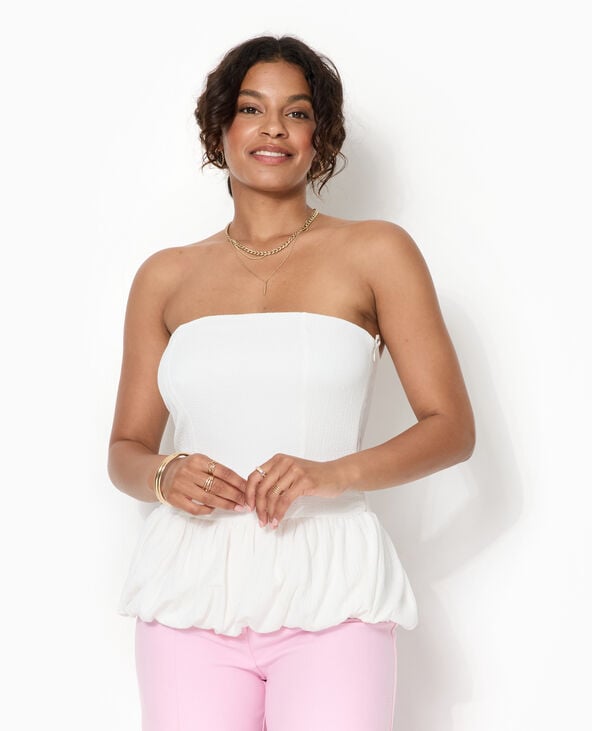 Pimkie Top Bustier Avec Empiècement Boule - Blanc
