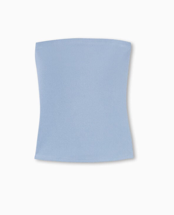 Pimkie Top Bustier En Maille Côtelée - Bleu