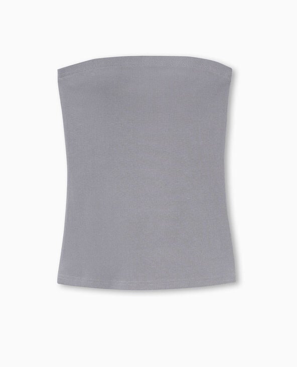Pimkie Top Bustier En Maille Côtelée - Gris