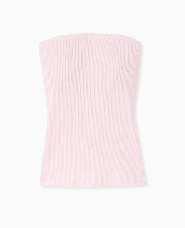 Pimkie Top Bustier En Maille Côtelée - Rose