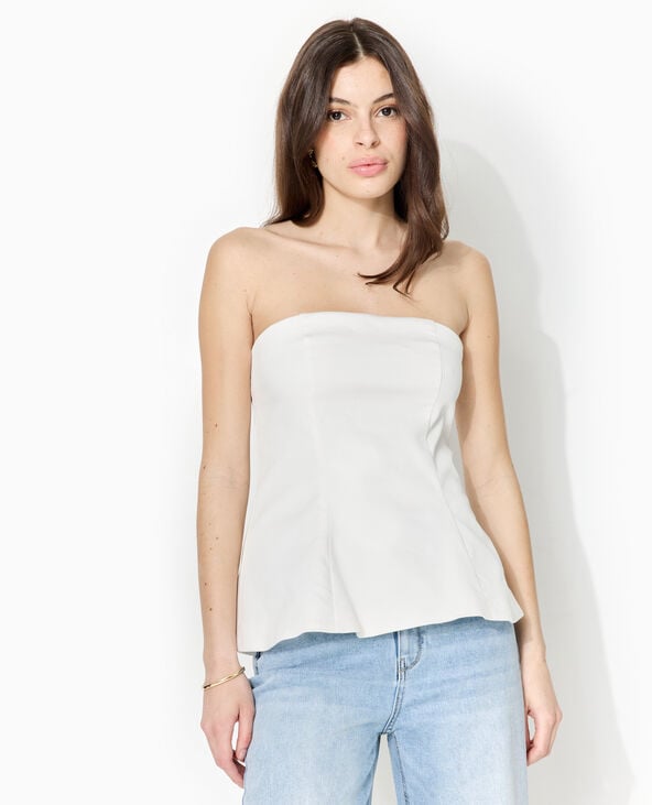 Pimkie Top Bustier Peplum - Blanc