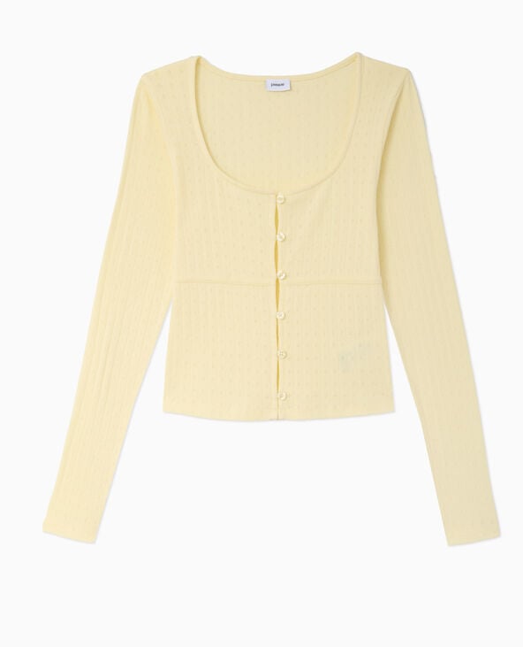 Pimkie Top Cardigan En Maille Fantaisie - Jaune