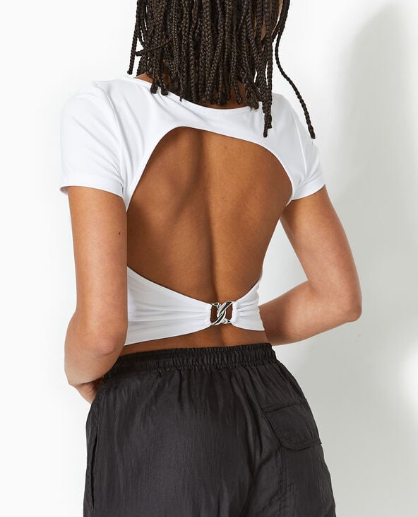 Pimkie Top Court Avec Cut Out Dos - Blanc