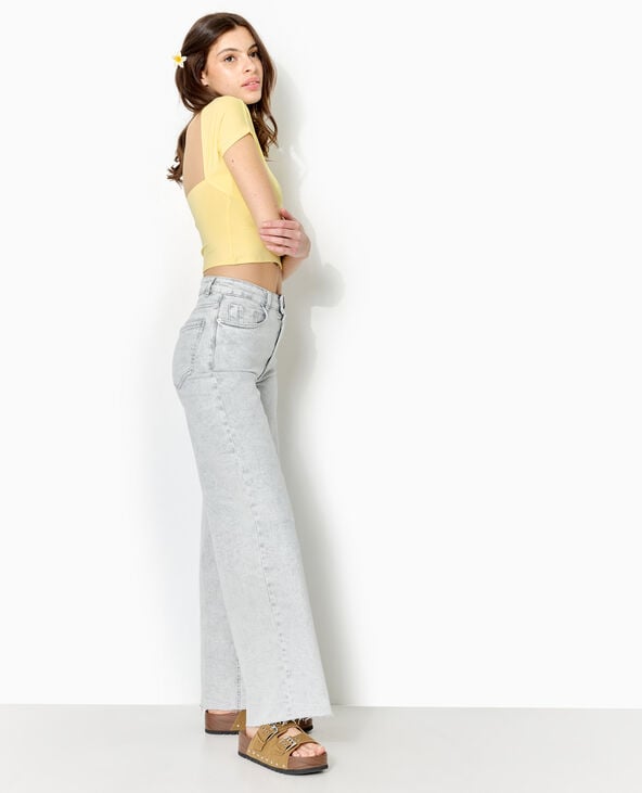 pimkie Top court dos ouvert - Jaune pâle