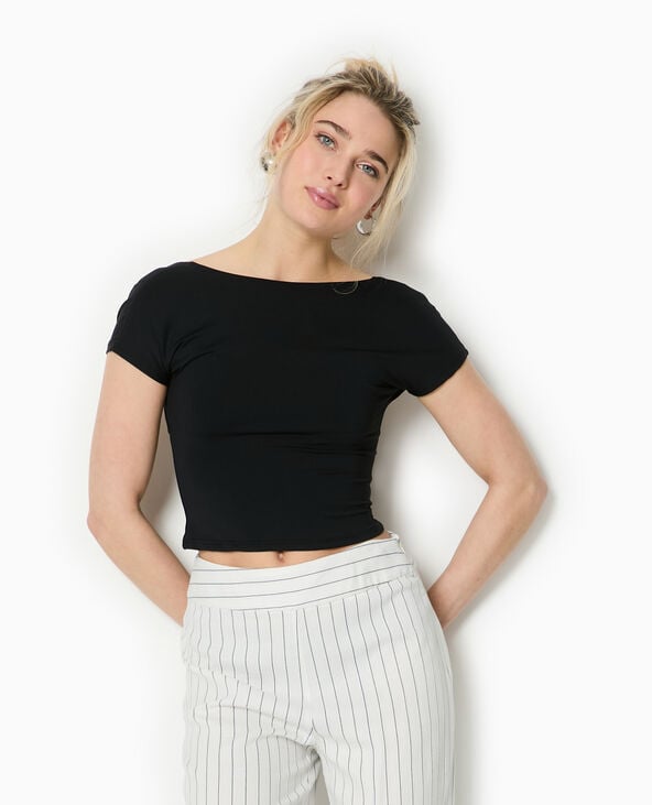 Pimkie Top Court Dos Ouvert - Noir