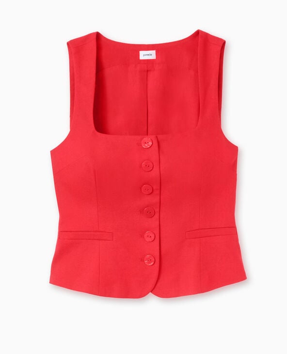 Pimkie Top Débardeur Avec Boutons - Rouge