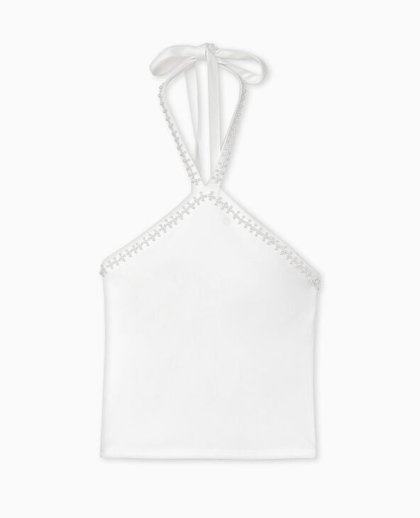 Pimkie Top Dos-nu Avec Détails Perles - Blanc