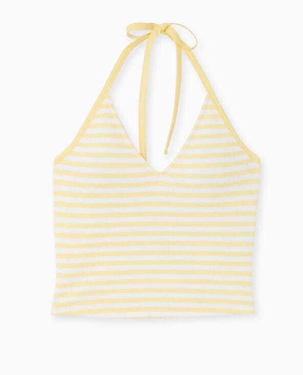 Pimkie Top Dos-nu Court Rayé - Jaune