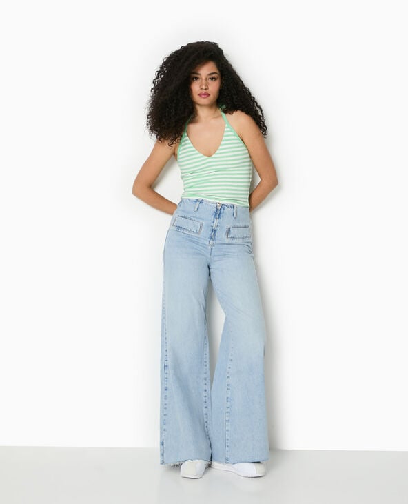 pimkie Top dos-nu court rayé - Vert