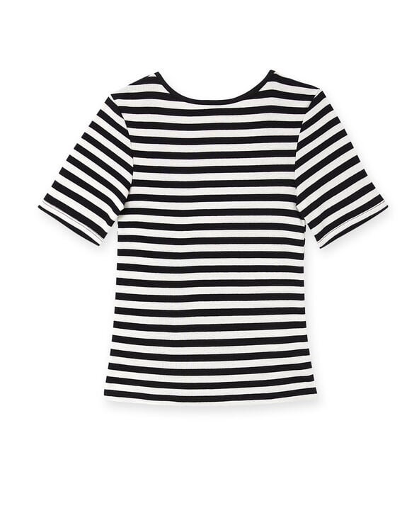 Pimkie Top Dos-nu En Maille Côtelée Rayée - Blanc