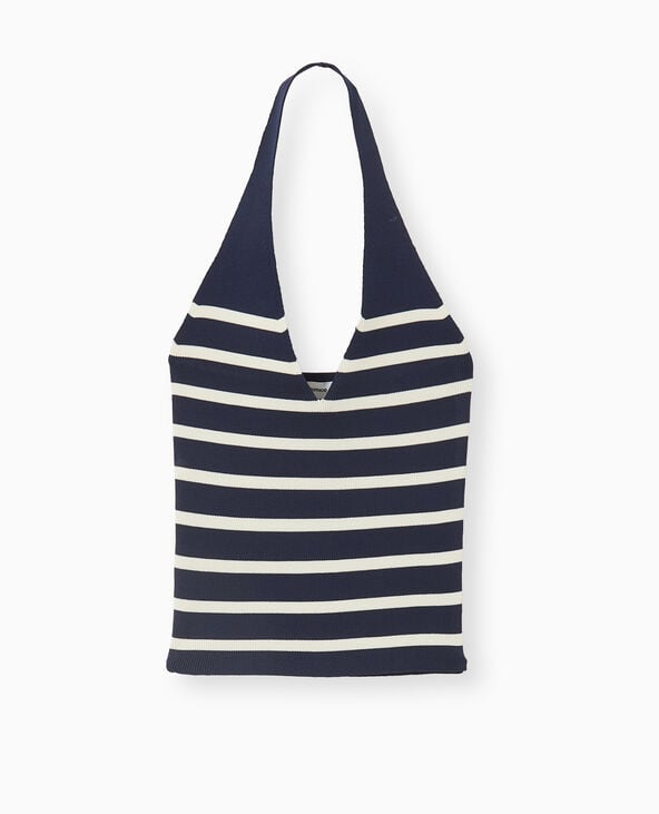 Pimkie Top Dos-nu En Maille Rayée - Noir