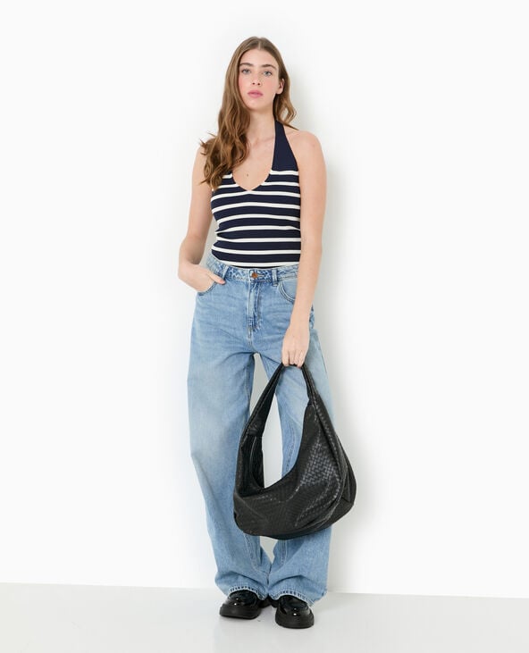 pimkie Top dos-nu en maille rayée - Noir