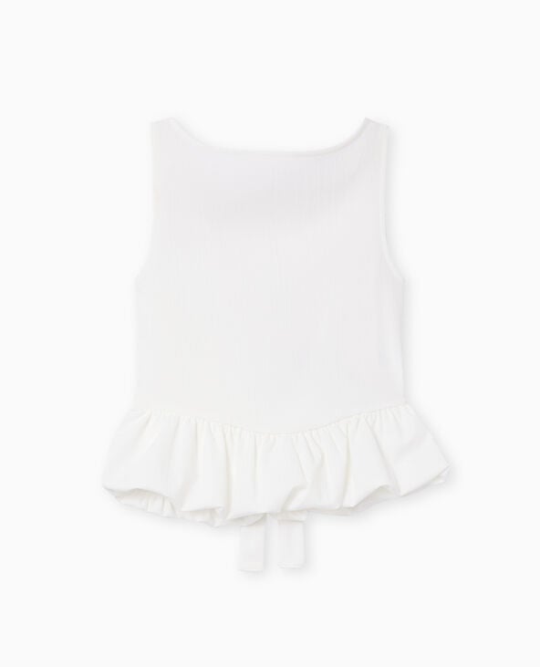 Pimkie Top Empiècement Boule Avec Dos Dégagé - Blanc