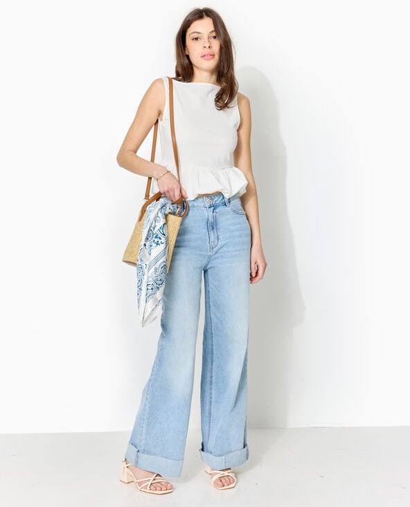 pimkie Top empiècement boule avec dos dégagé - Blanc