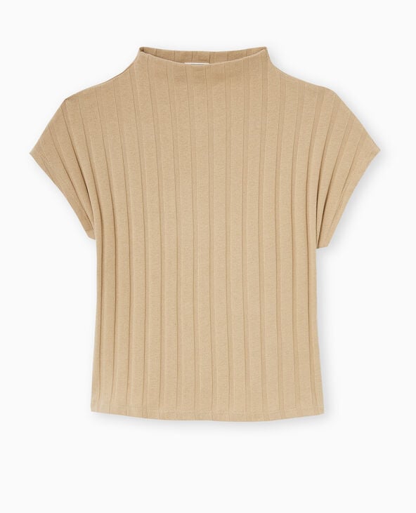 Pimkie Top En Maille Côtes Plates - Beige