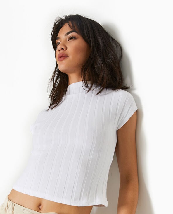 pimkie Top en maille côtes plates - Blanc