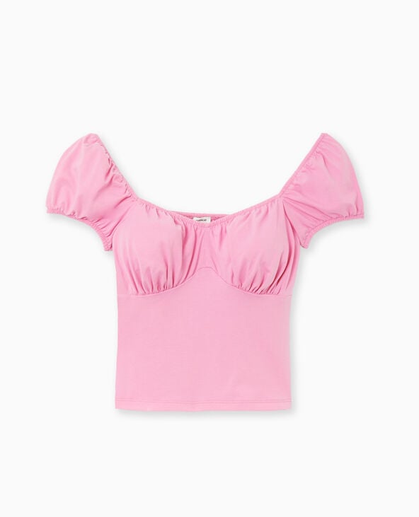 Pimkie Top Encolure Cœur Avec Smock Dos - Rose