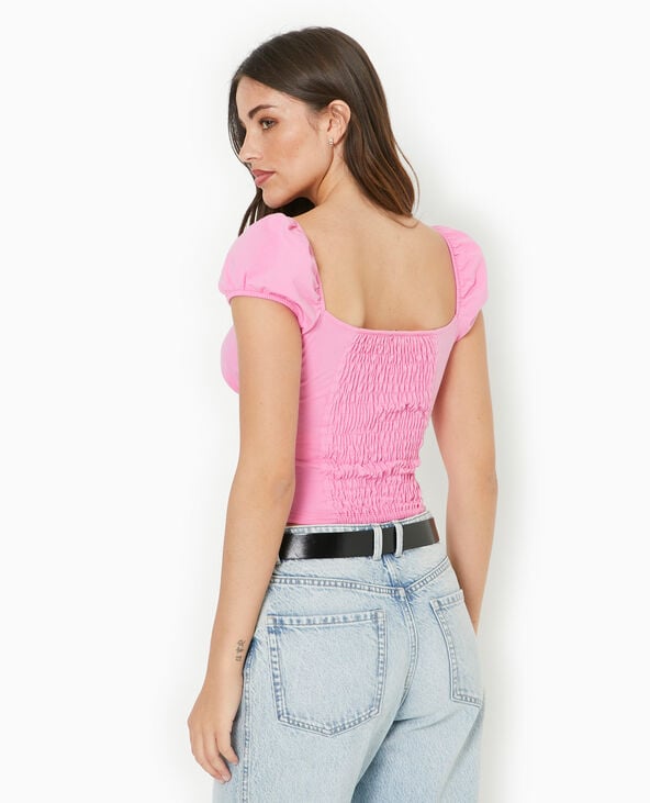 pimkie Top encolure cœur avec smock dos - Rose