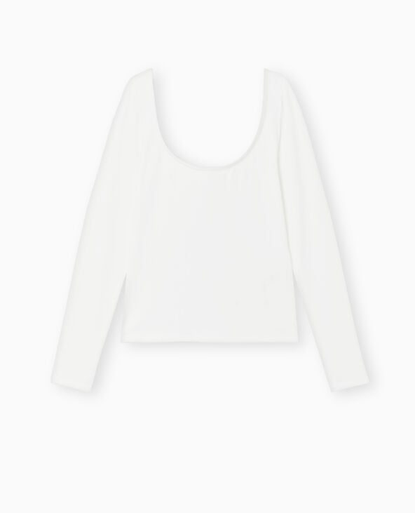 Pimkie Top Manches Longues Encolure Danseuse - Blanc